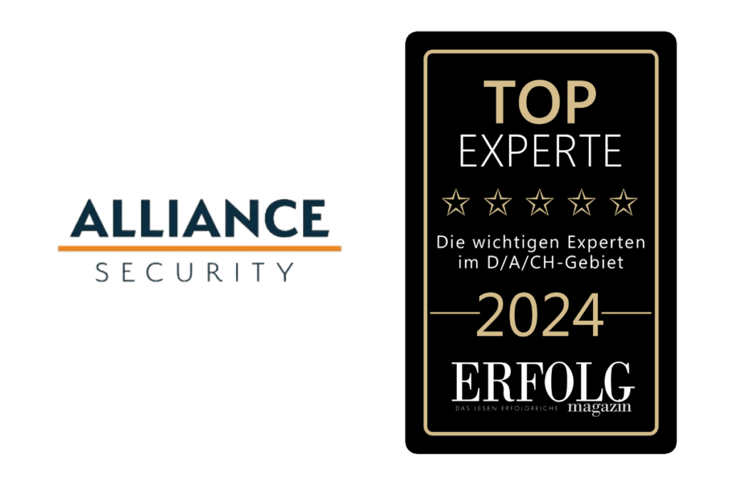 Alliance Security Top Experte 2024 Zertifikat